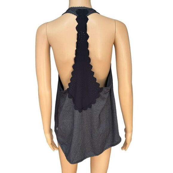 Lululemon 105 F Singlet Laser-Cut heathered Black/black size M racerback top - Picture 4 of 7